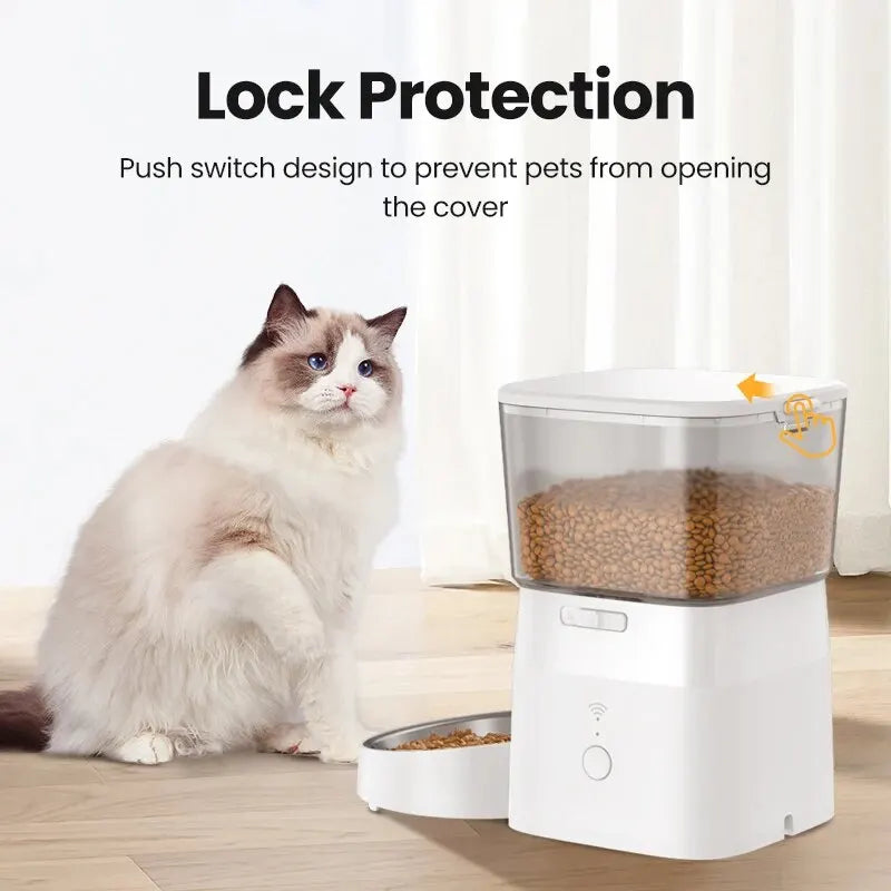 Revolutionary 2L Automatic Cat Feeder - Smart WIFI Pet Food Dispenser for Dogs and Cats with Remote Control