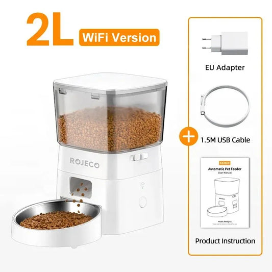Revolutionary 2L Automatic Cat Feeder - Smart WIFI Pet Food Dispenser for Dogs and Cats with Remote Control