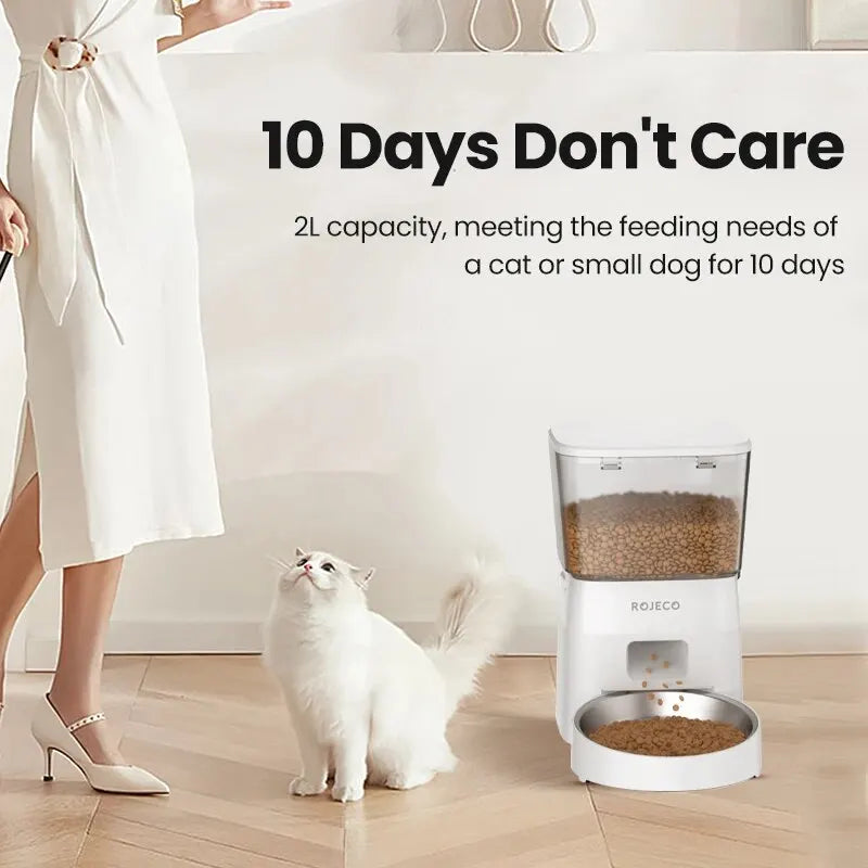 Revolutionary 2L Automatic Cat Feeder - Smart WIFI Pet Food Dispenser for Dogs and Cats with Remote Control