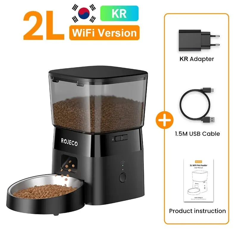 Revolutionary 2L Automatic Cat Feeder - Smart WIFI Pet Food Dispenser for Dogs and Cats with Remote Control