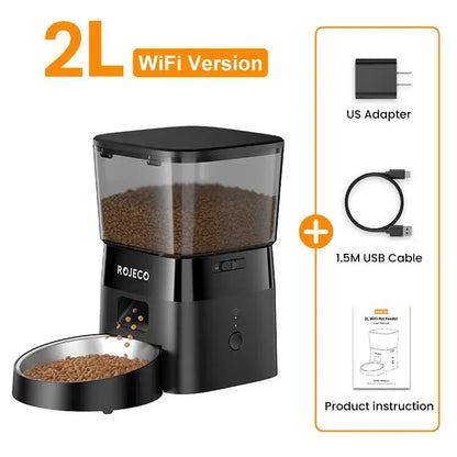 Revolutionary 2L Automatic Cat Feeder - Smart WIFI Pet Food Dispenser for Dogs and Cats with Remote Control