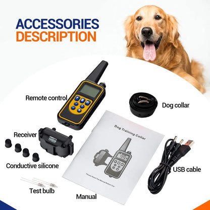 Revolutionary Electric Dog Training Collar - Rechargeable, Waterproof, and Remote-Controlled Anti-Barking Solution for All Dogs