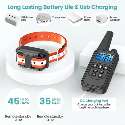 Revolutionary Electric Dog Training Collar - Rechargeable, Waterproof, and Remote-Controlled Anti-Barking Solution for All Dogs