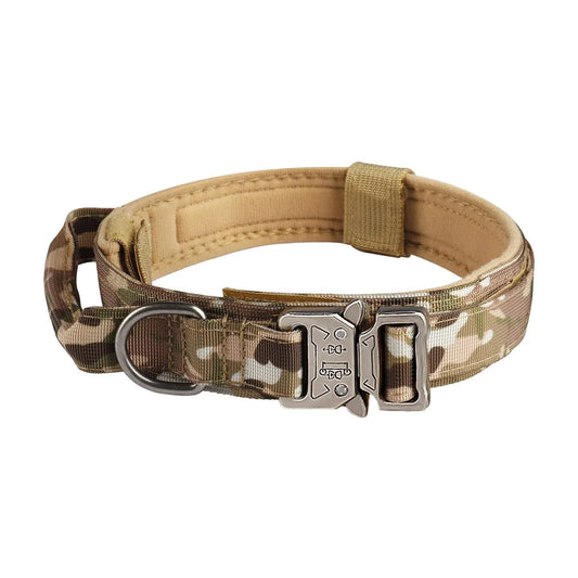 Durable Outdoor Tactical Dog Collar with Metal Buckle - Breathable Nylon for Medium and Large Dogs