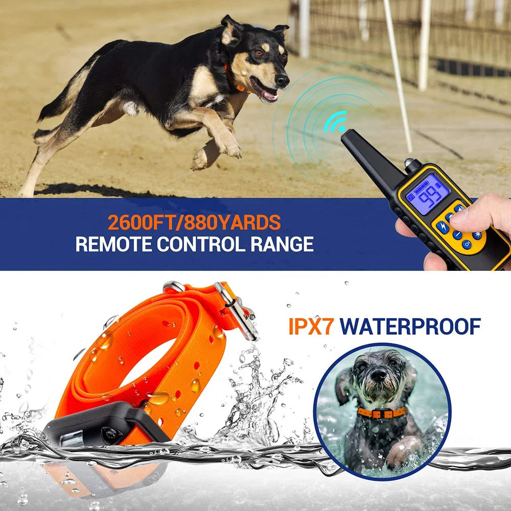 Revolutionary Electric Dog Training Collar - Rechargeable, Waterproof, and Remote-Controlled Anti-Barking Solution for All Dogs