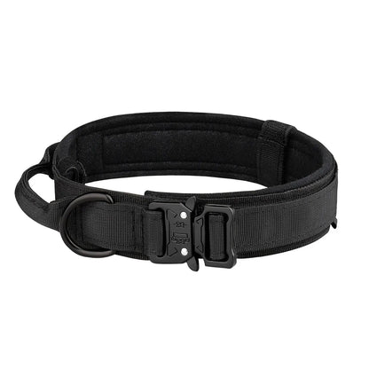 Durable Outdoor Tactical Dog Collar with Metal Buckle - Breathable Nylon for Medium and Large Dogs