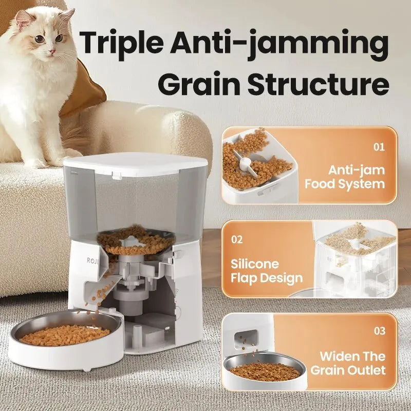 Revolutionary 2L Automatic Cat Feeder - Smart WIFI Pet Food Dispenser for Dogs and Cats with Remote Control